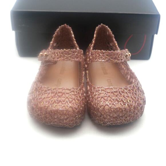 NEW Mini Melissa Rose Glitter Campana Mary Jane Shoes Sandals Toddler Girls 7 - Picture 9 of 13